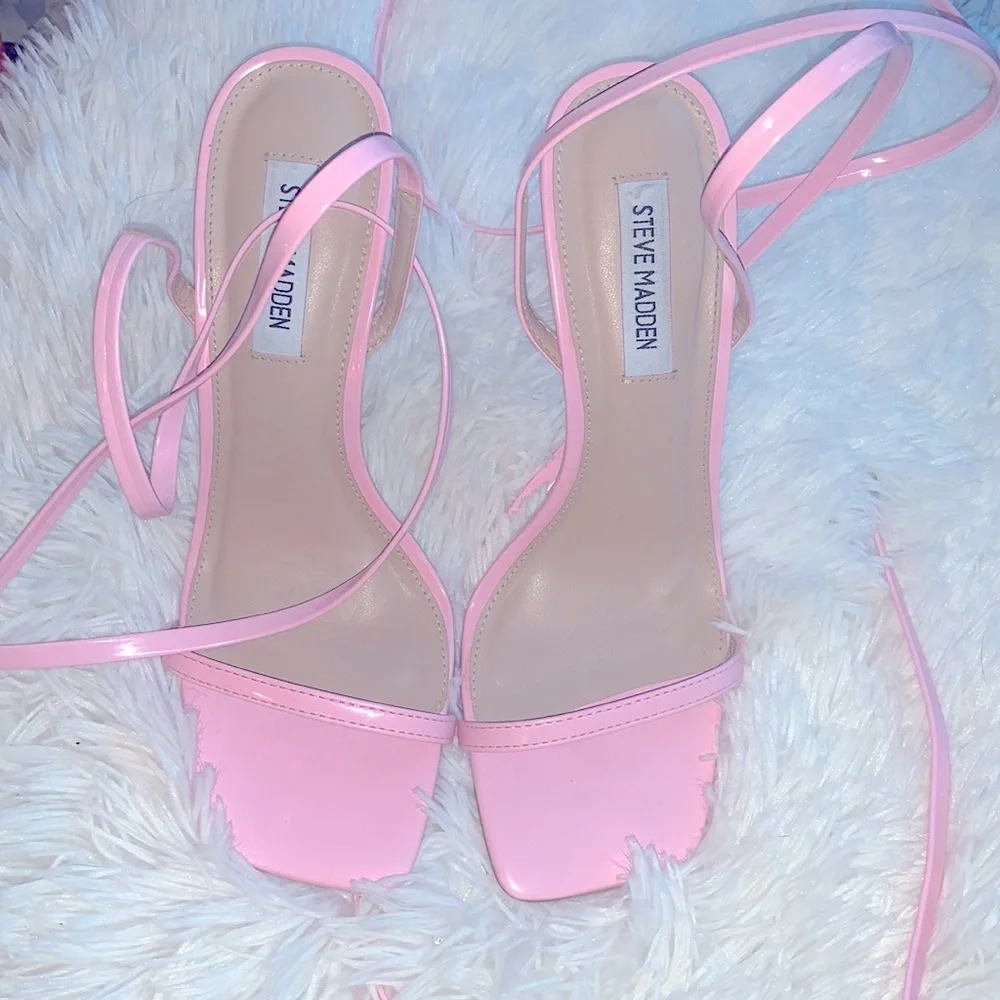 steve madden baby pink lace me up heels steve madden steve madden - Picture 2 of 5